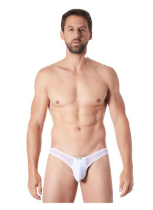 String blanc sexy avec fine résille - LM805-57WHT